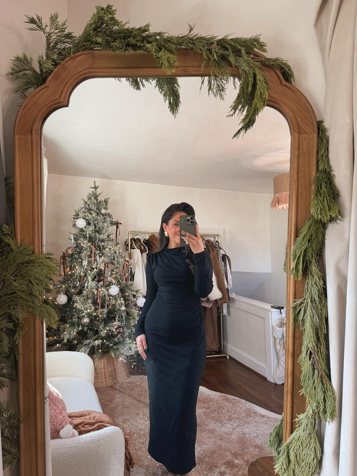 BTFBM Women Bodycon Maxi Dress Long Sleeve Back Slit Ruched Elegant Party Cocktail Formal Fall We... | Amazon (US)