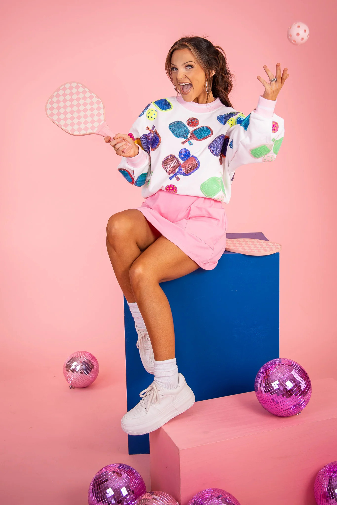 Pickleball Sweatshirt | Queen Of Sparkles - FINAL SALE | The Willow Tree