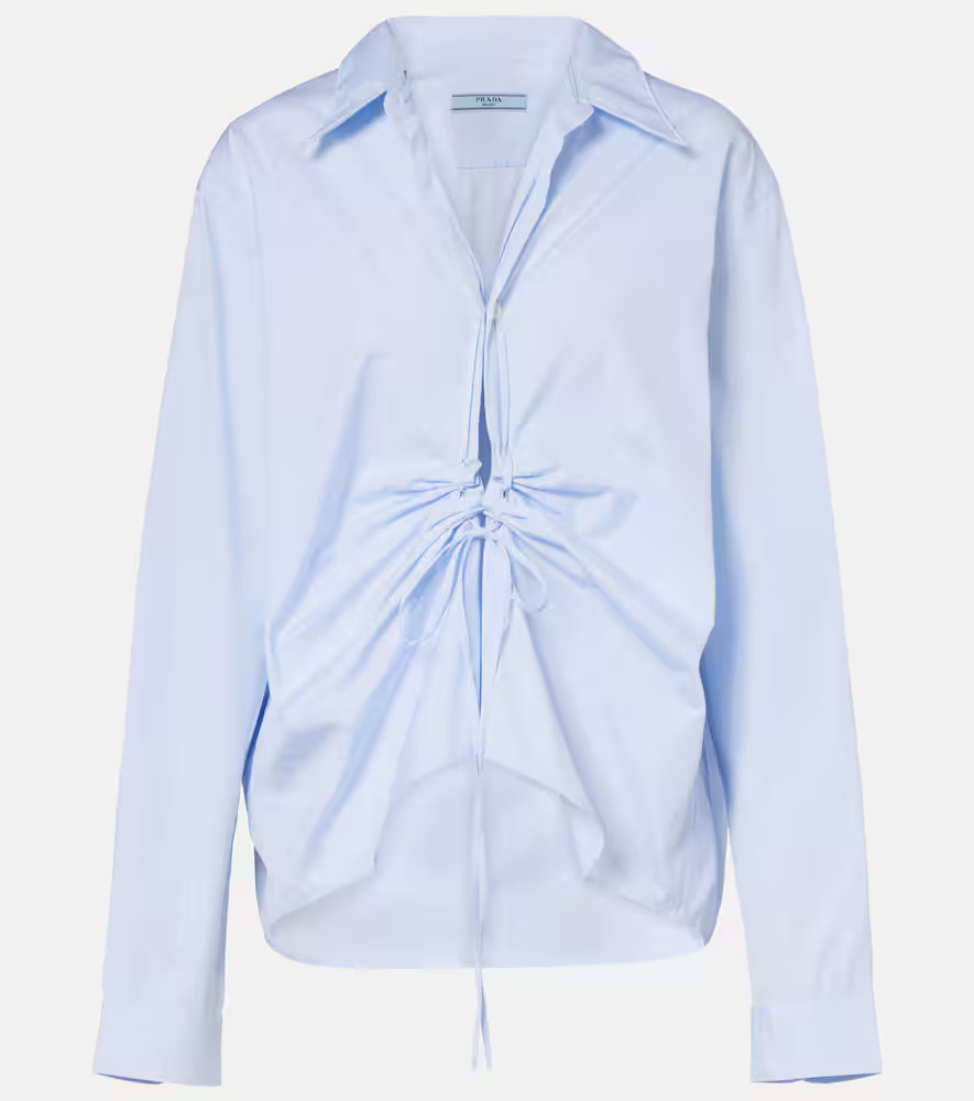 Prada Gathered cotton shirt | Mytheresa (US/CA)