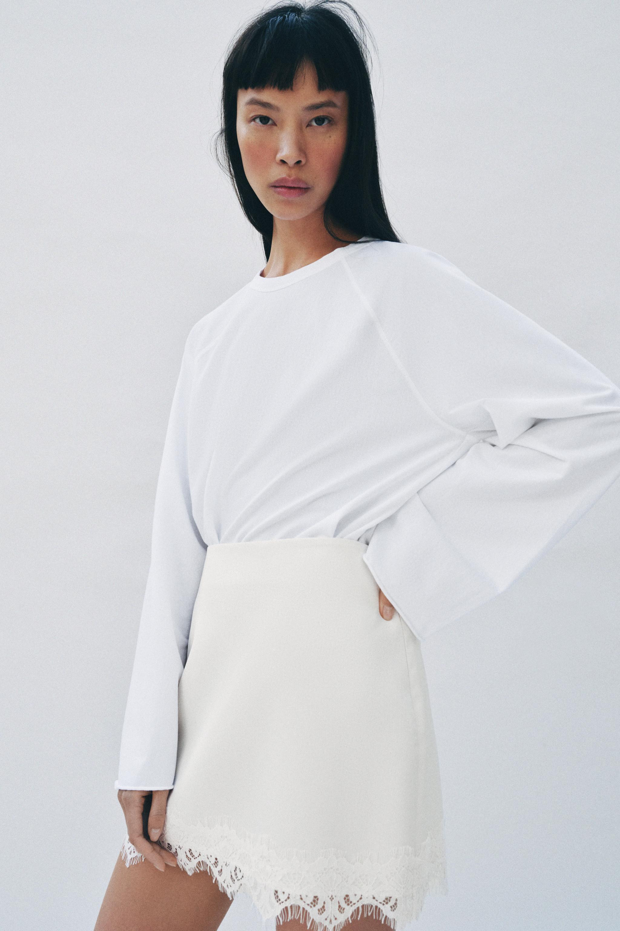 LACE HEM SKORT | Zara US