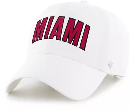 '47 Brand Men's Miami Heat White Script Cleanup Adjustable Hat | Dick's Sporting Goods