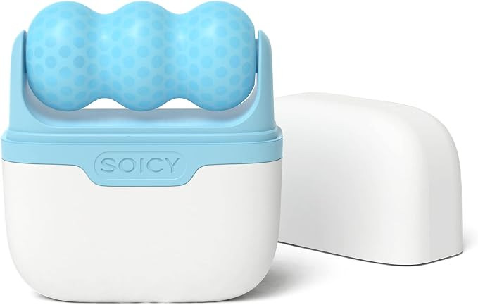 S30 Facial Ice Roller 2-in-1 Cold Massager Eye Cooling Roller with Plastic Cover, Blue | Amazon (US)