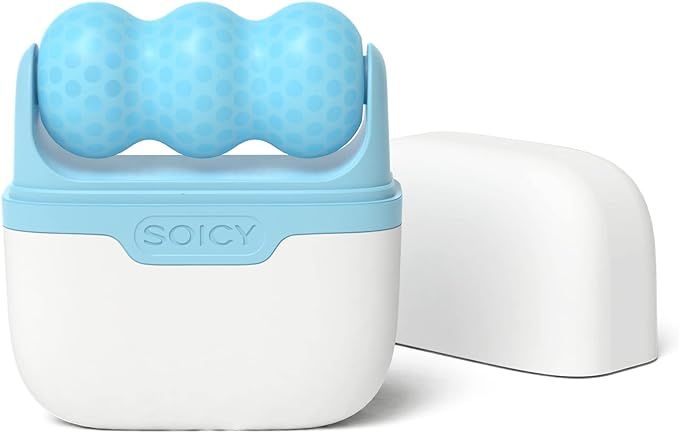 S30 Facial Ice Roller 2-in-1 Cold Massager Eye Cooling Roller with Plastic Cover, Blue | Amazon (US)