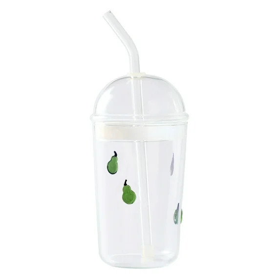 Better Homes & Gardens Glass Sipper Pear Icon With Glass Lid, 16 Ounce Capacity | Walmart (US)