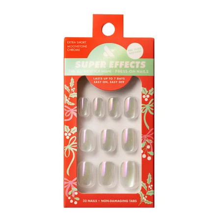 Olive & June Super Stick Tabs XS Squoval Press-On Nails Moonstone Chrome 32 Pieces | Walmart (US)