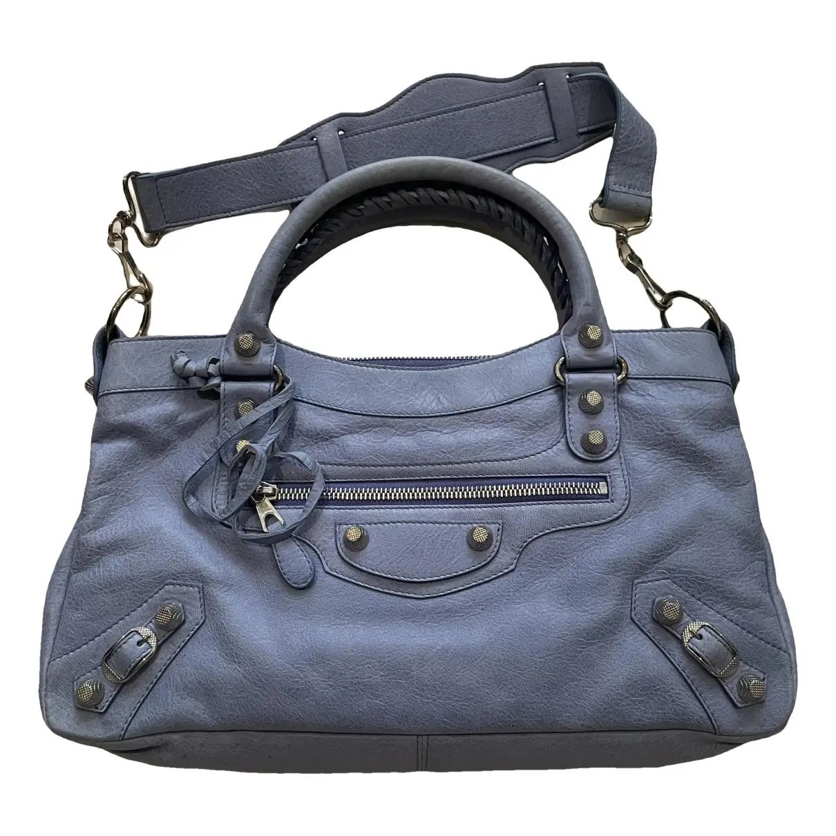 First leather handbag Balenciaga Blue in Leather - 39320083 | Vestiaire Collective (Global)