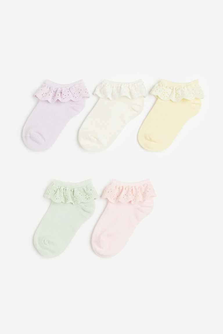 5-pack Ankle Socks - Light green/light pink - Kids | H&M US | H&M (US + CA)