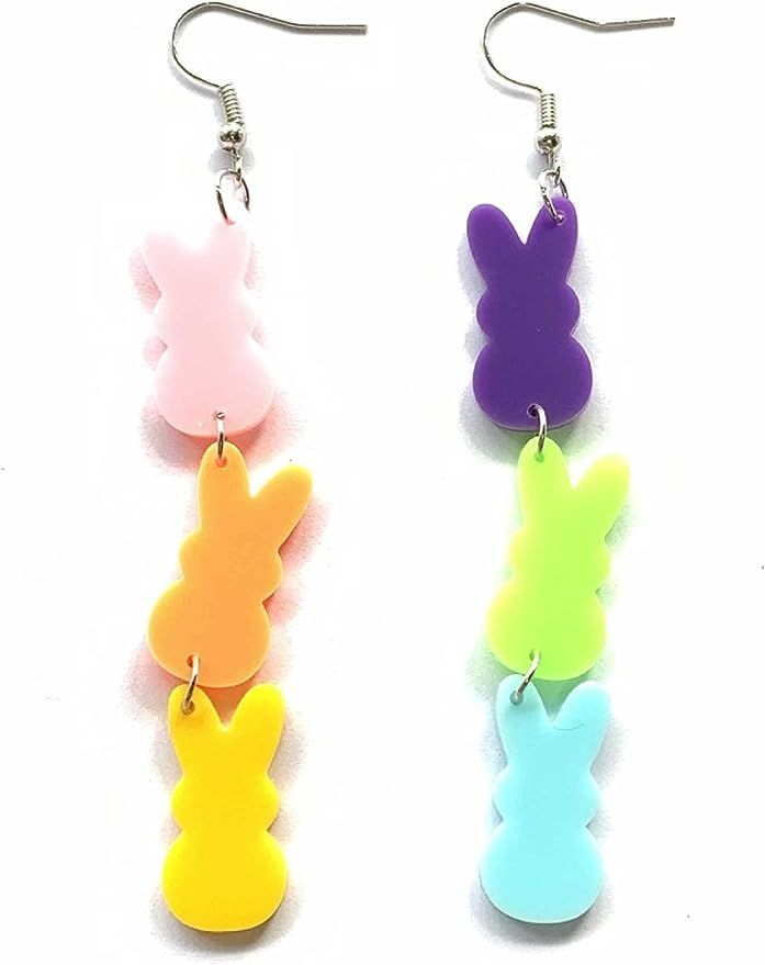 Easter Earrings Bunny Earrings Cute Easter Bead Earrings for Women Rabbit Earrings for Girls | Amazon (US)