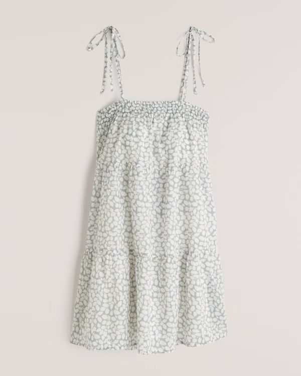 Tie-Strap Trapeze Mini Dress | Abercrombie & Fitch (US)