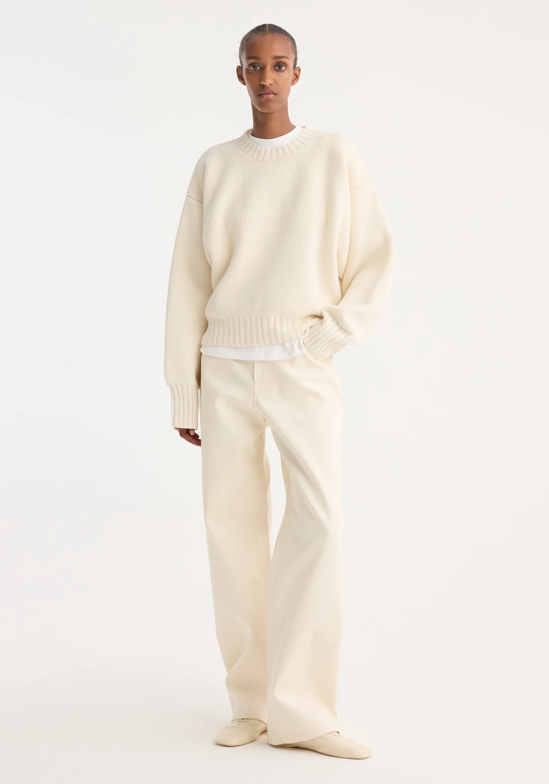 sculptural compact crewneck | off white | Rohe