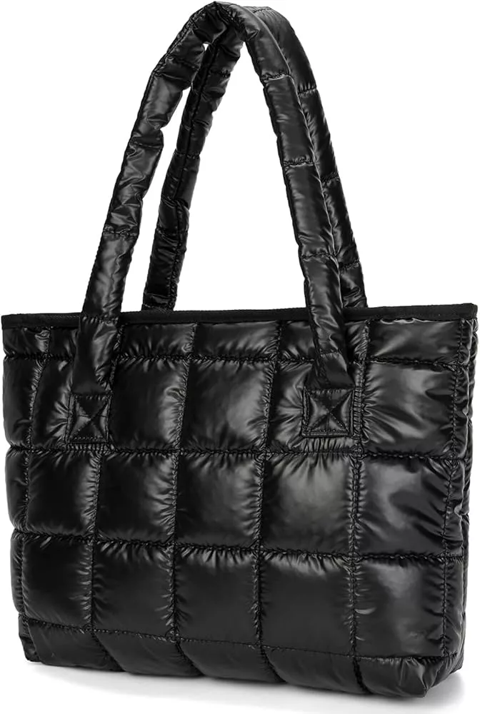 NAARIIAN Women's Large puffer tote bag, Quilted Puffer Tote Bag