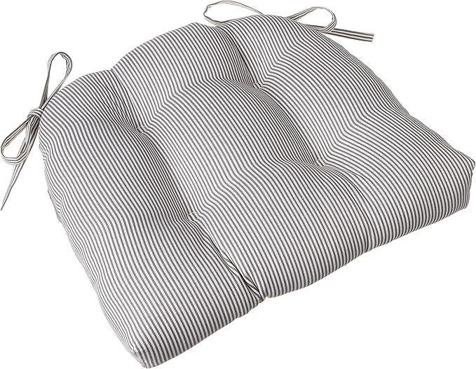 Pillow Perfect Oxford Charcoal Reversible Chair Pad (Set of 2), Grey | Amazon (US)