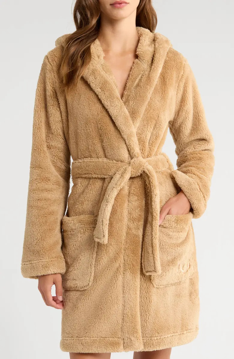 UGG® Aarti Faux Shearling Hooded Robe | Nordstrom | Nordstrom
