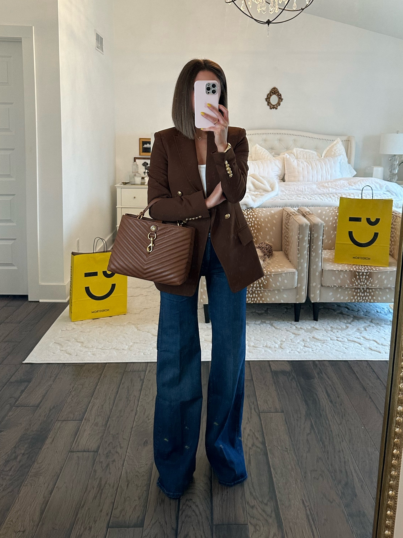 alc blazer (00, sized down one)
halogen white cami (tts, xs)
mother wide leg jeans (sized up one to 25, long inseam)

#LTKxNSale #LTKitbag #LTKstyletip