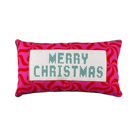 Pink Base Peppermint Lumbar Pillow,Width is 18inch,Height is 10inch,by Holiday Time | Walmart (US)