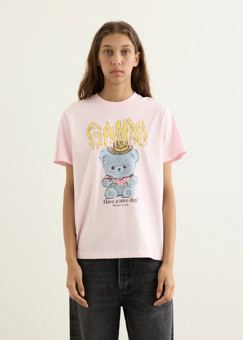 Basic Cotton Jersey Cowboy Bear Print T-Shirt | Incu