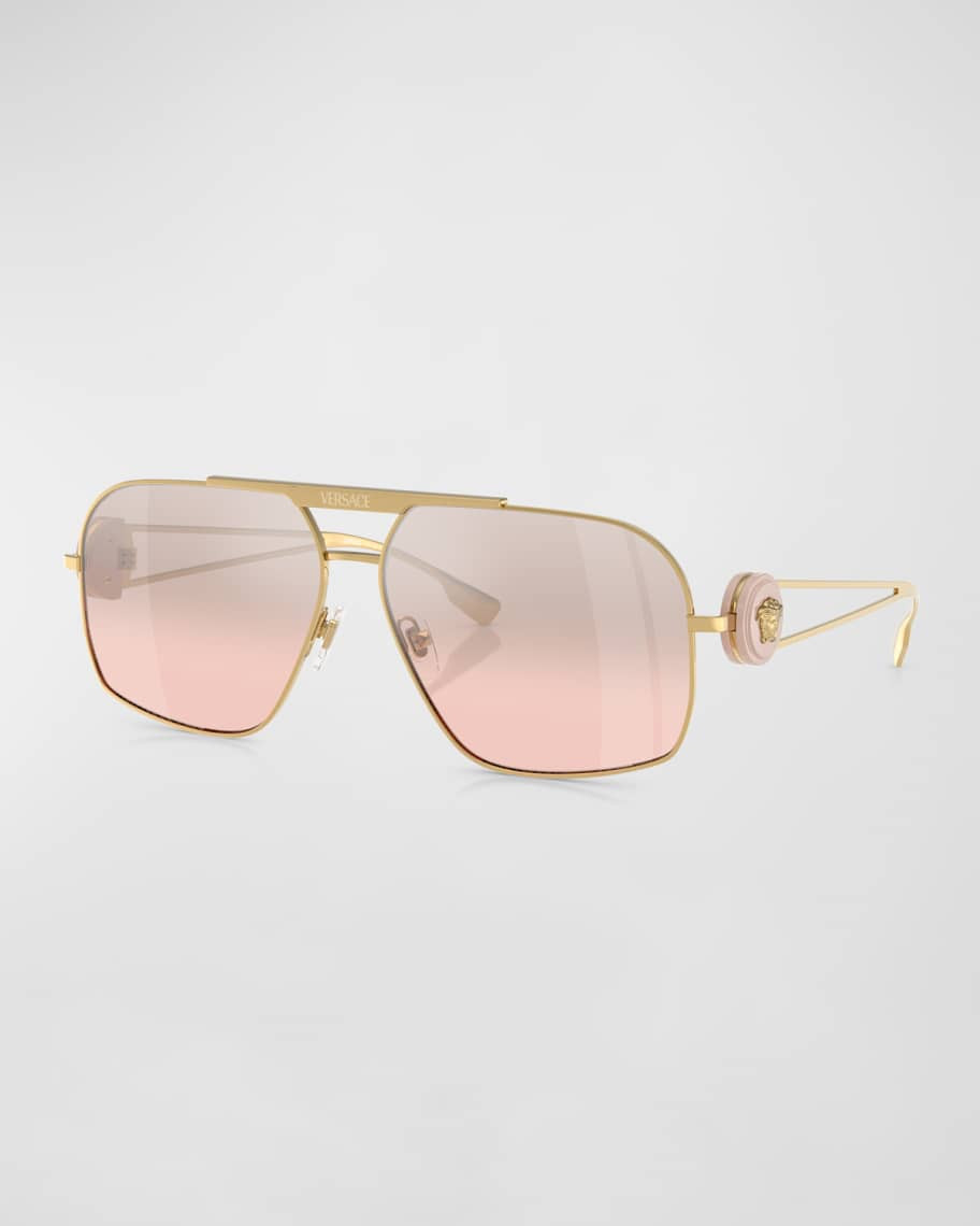 Versace Medusa Medallion Gradient Aviator Sunglasses | Neiman Marcus