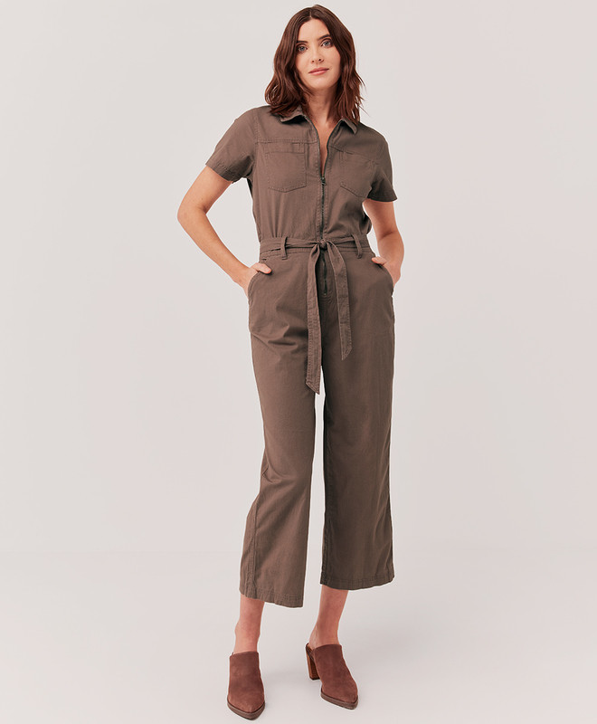 the boulevard zip front jumpsuit | Pact Apparel