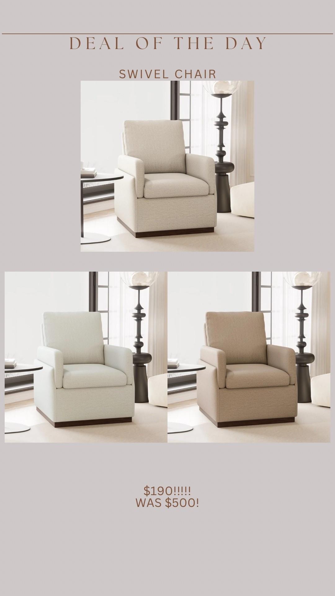 Unreal wood base swivel chair sale!!!! Early Black Friday deal! 

#LTKSaleAlert #LTKStyleTip #LTKHome