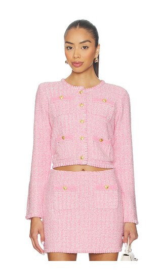 LoveShackFancy Delcie Cardigan in Pink. - size L | Revolve Clothing (Global)