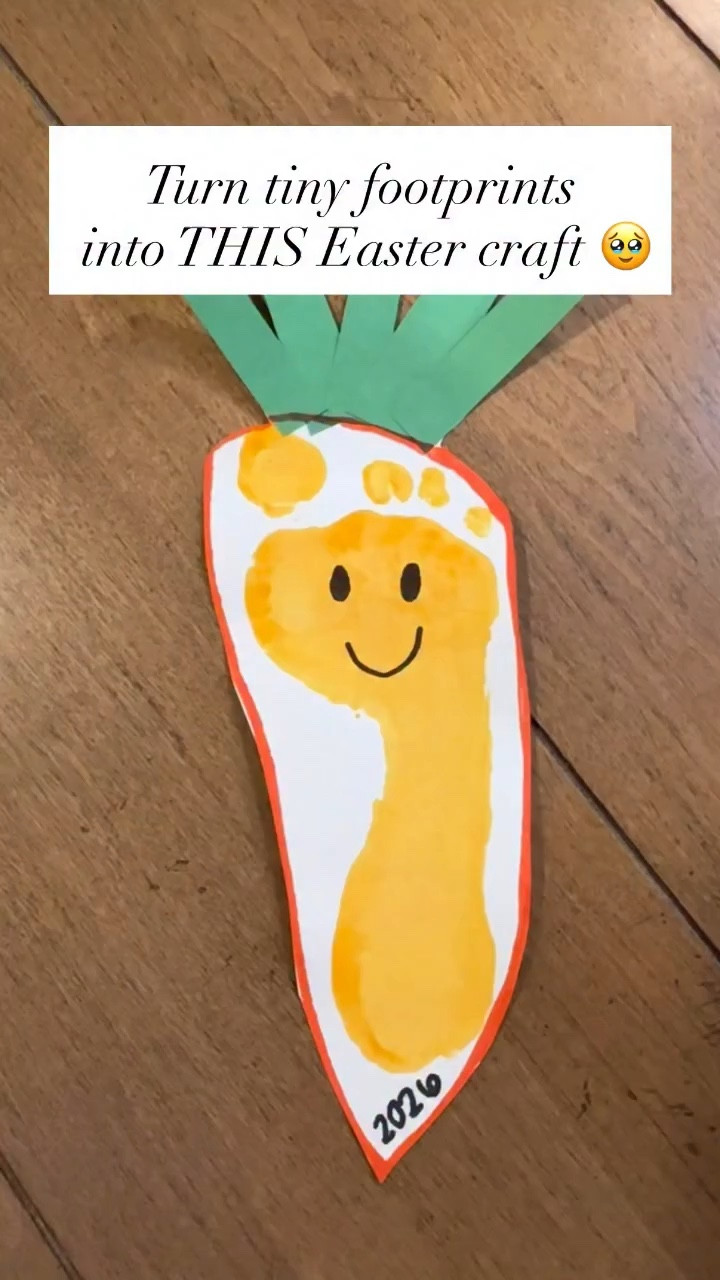 Turn  footprints into cutest Easter carrot 🥕

Easy toddler craft using paint, paper, and a little creativity… the perfect keepsake 💚

Save this for later & follow for more simple toddler crafts & mom hacks ✨ @kenzs.kitchennn

#toddlercrafts #eastercrafts #carrotcraft #toddlercraft #easteractivitiesforkids 

toddler easter craft, footprint craft kids, baby footprint keepsake, easy spring activity toddlers, diy toddler art ideas, mom content creator, simple kids crafts at home, easter sensory activity, toddler painting ideas, keepsake craft ideas kids

#LTKKids #LTKmomlife #LTKSeasonal