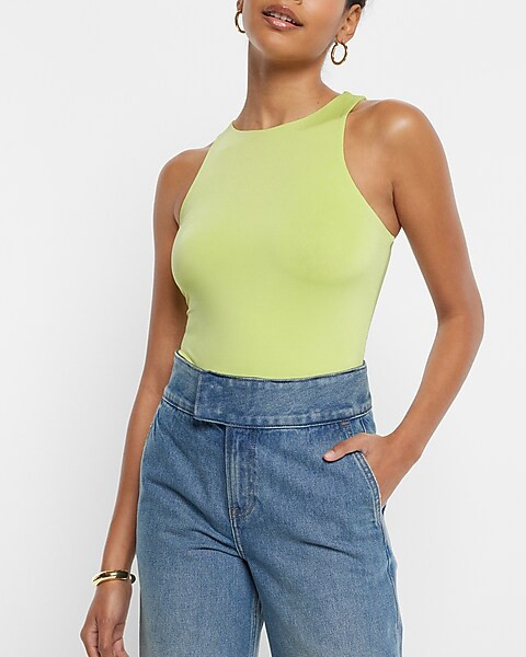 Body Contour Compression Silky High Neck Thong Bodysuit | Express