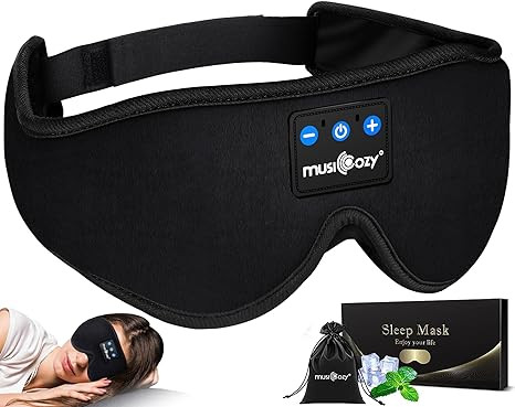 MUSICOZY Sleep Headphones, Bluetooth 5.2 Sleep Mask Headband Headphones Sleeping Eye Mask, Wirele... | Amazon (US)