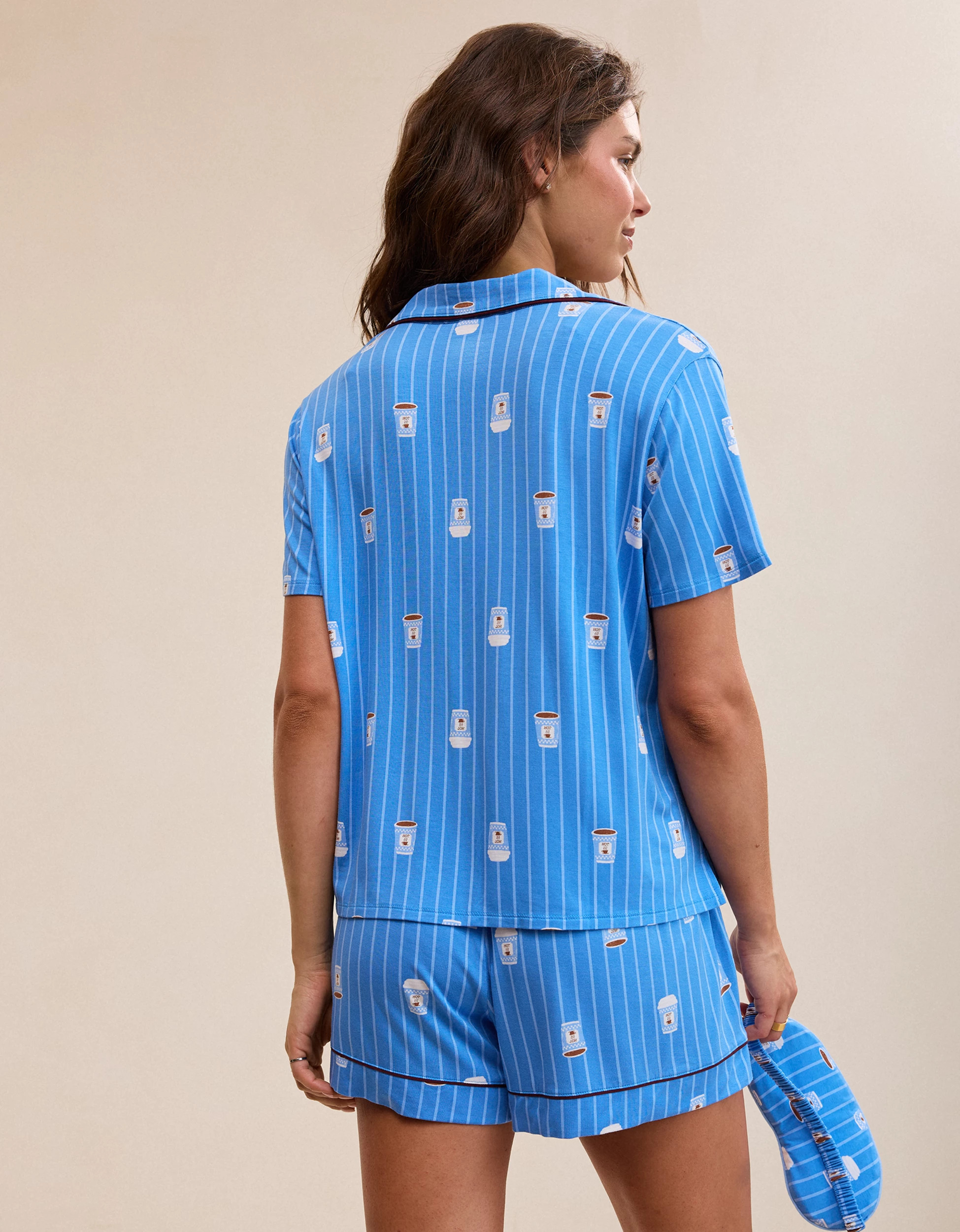 OVERSLEPT by Aerie Real Soft Short Sleeve Pajama Shirt | American Eagle Outfitters (US & CA)
