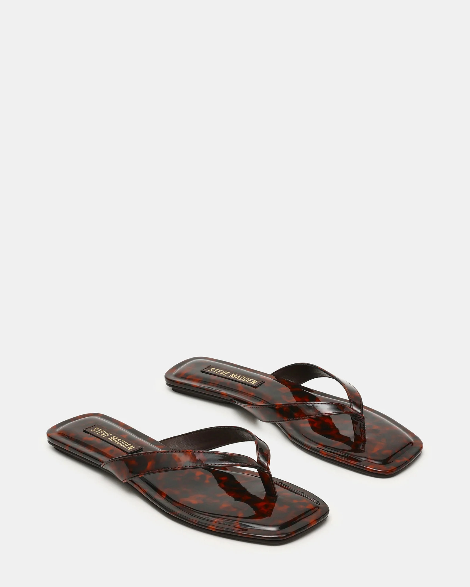 TRELLA Tortoise Square-Toe Thong Women's Sandal | Steve Madden (US)