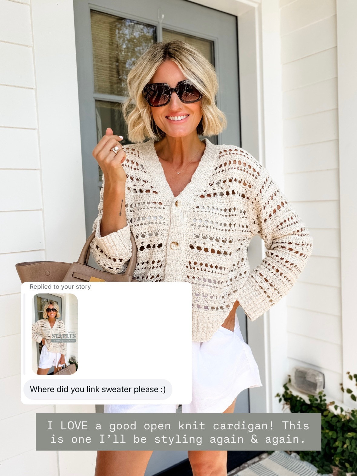 The perfect lightweight knit for spring & summer! Wearing size S!

Loverly Grey, Target, cardigan, white linen shorts, closet staples, closet basics 

 #LTKSeasonal