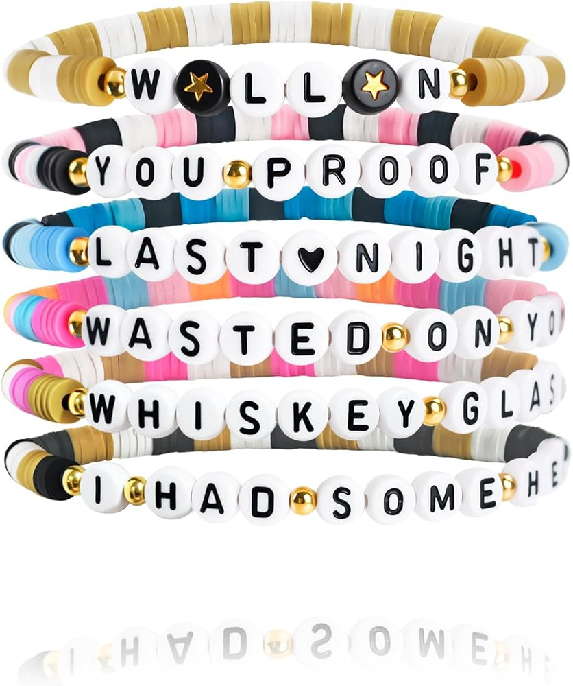7 Pcs Singer Friendship Bracelets - Handmade Stackable Gifts | Amazon (US)