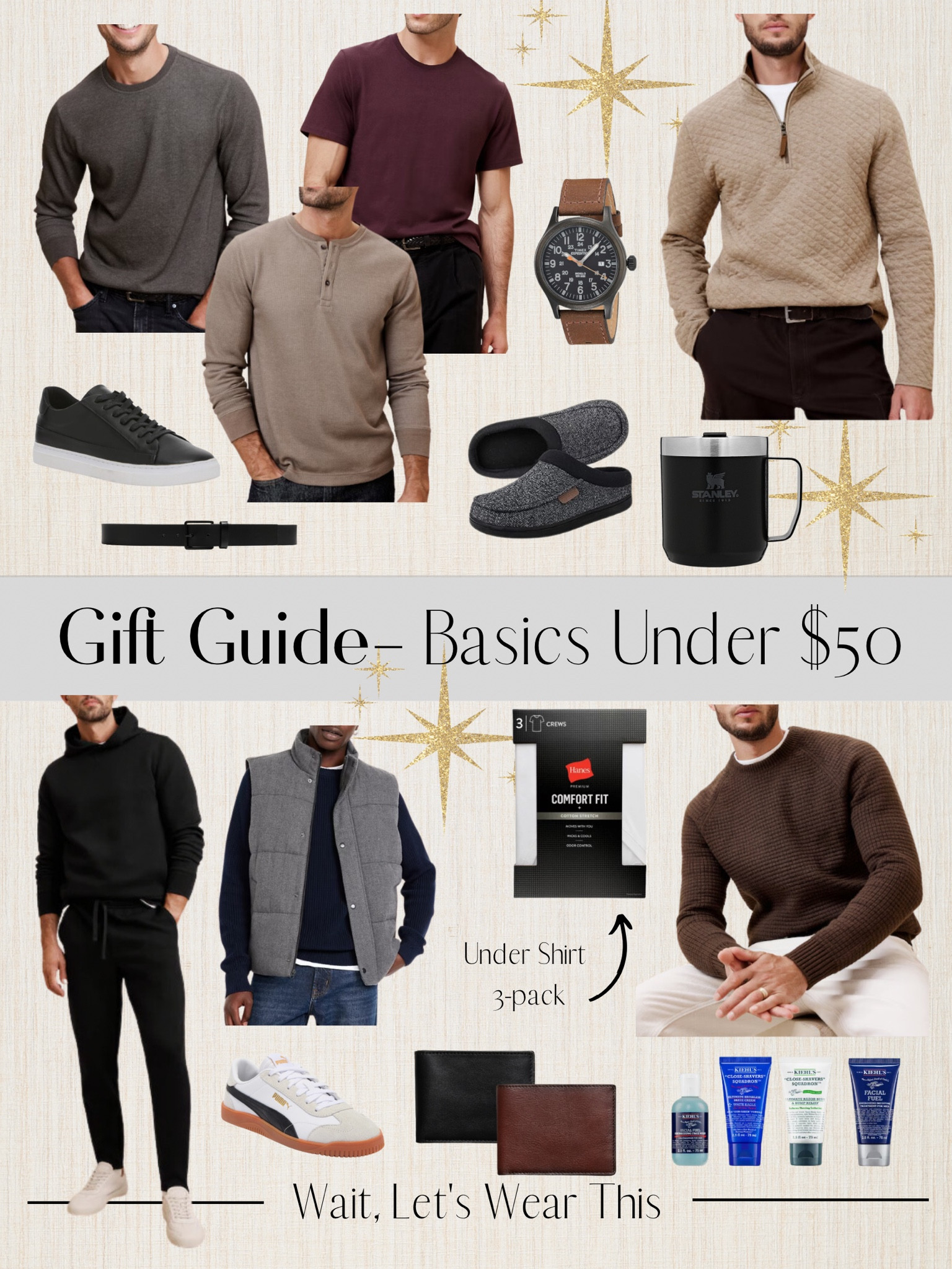 Gift Guide 🎁 Men basics under $50! 

Gift Guide for Him✨ perfect for your partner, husband, boyfriend, dad, father-in-law, brother, friends ✨

Christmas gift ideas/ Christmas gift info 
Men’s gifts, men’s gift ideas, Christmas gift guide 

#LTKFindsUnder50 #LTKGiftGuide #LTKMens