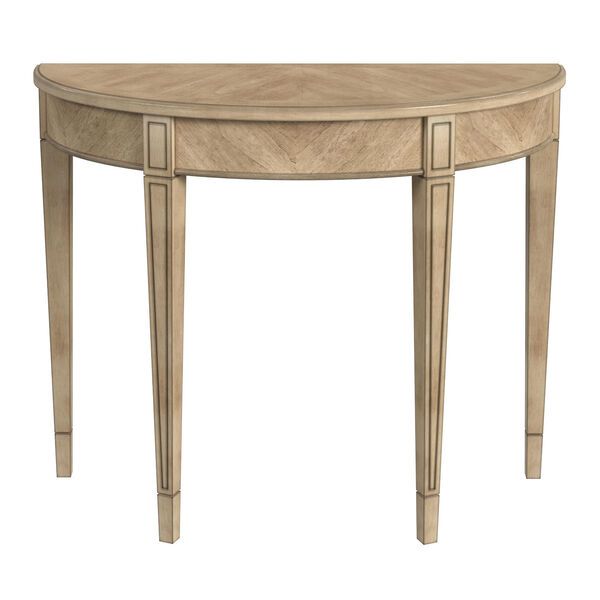 Hampton Antique Beige Demilune Console Table | Bellacor