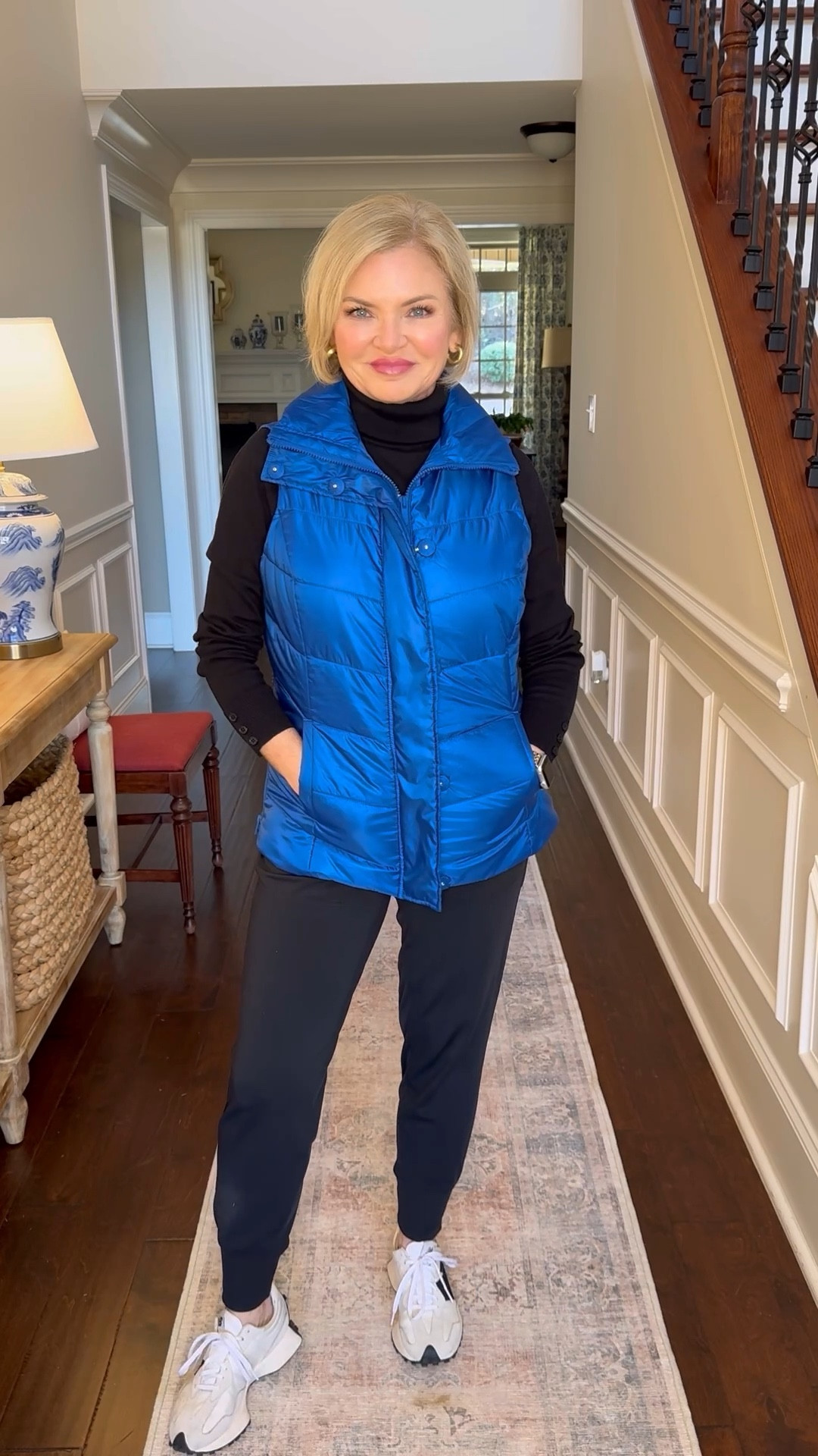 A black turtleneck is a wardrobe stable and it even works with your athleisure outfits. Pair it with your favorite joggers & a puffer vest for a sporty casual look! I wear Medium Petite in the turtleneck, small joggers, medium in the green vest and small in the blue one. 

Athleisure 
Winter outfit
Puffer vest 
Activewear 
Sporty casual
2025 trends 
Quince
Chico's
Athleta

#stylewithserena
#fashionover50
#athleisure


#LTKWatchNow #LTKSeasonal #LTKOver40