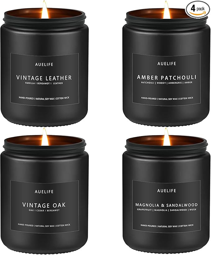 Scented Candles Set | Candles for Men, Candles for Home Scented, Gifts for Men - 4 Pack Mens Cand... | Amazon (US)