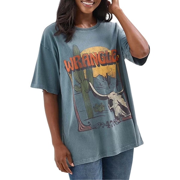 Women's Wrangler Western Graphic T-Shirt Large Goblin Blue | Scheels