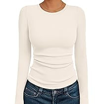 AUTOMET Long Sleeve Shirts Basic Tops | Amazon (US)
