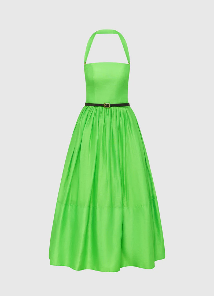 Citron Linen Maxi Dress | LEO LIN