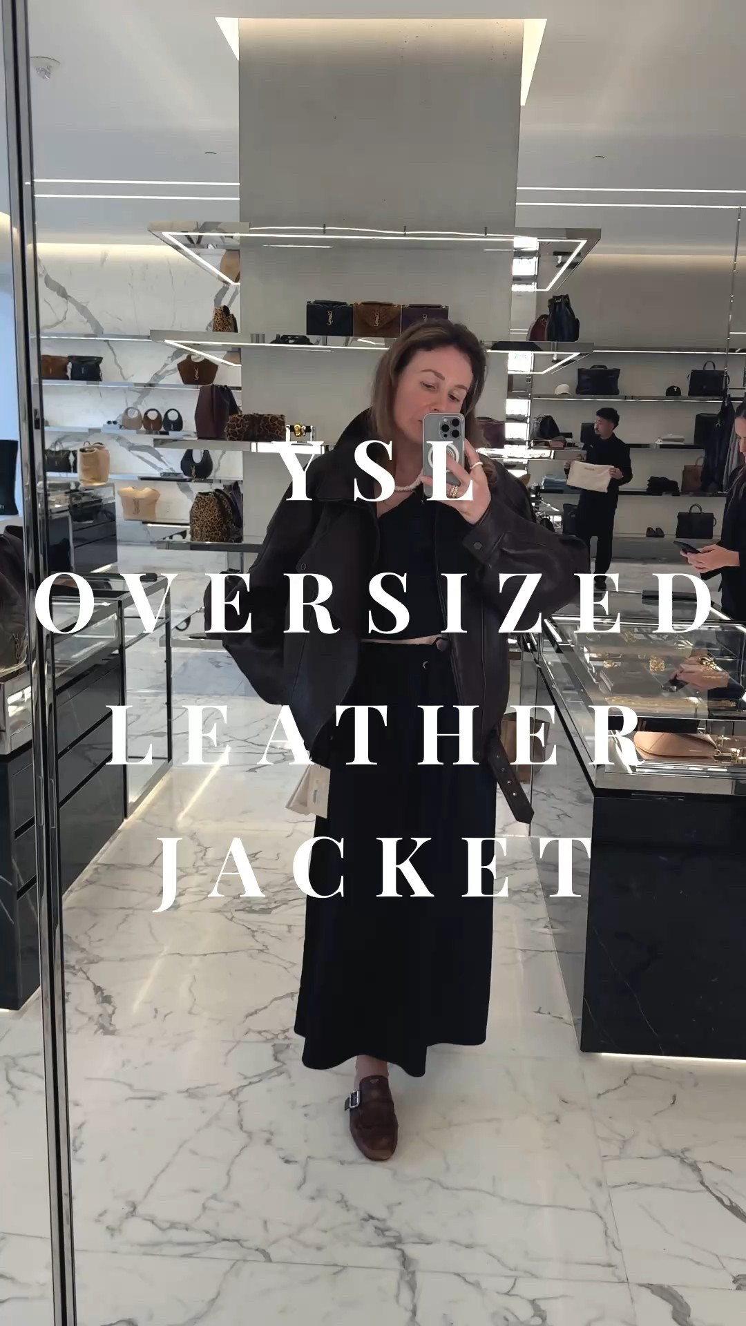 If Yves Saint Laurent is the hottest brand right now this is the hottest item on the menu. 
YSL oversized textured leather bomber jacket in brun sepia: a perfect chocolate brown, the softest lambskin you can imagine with lots of volume. Surprisingly lightweight and naturally oversized. (Tall girlies this one is for you, everyone else including me - heels aren’t optional with this piece). Trying on size 36. 


#LTKWorkwear #LTKTall #LTKSeasonal