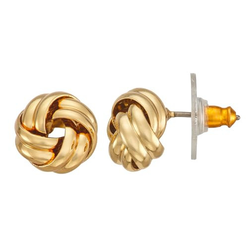 Napier 10mm gold pierced earring with post back closure featuring knot design | Amazon (US)