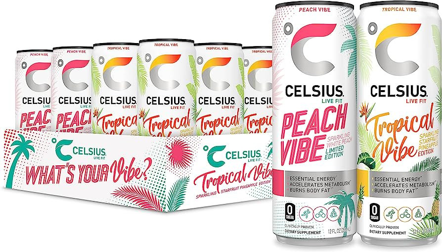 CELSIUS Essential Energy Drink, What's Your Vibe Variety Pack 12 Fl Oz (Pack of 12) | Amazon (US)
