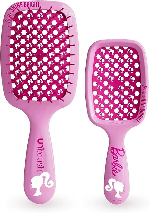 UNbrush Barbie Detangling Brush Duo - Shine Bright - Pink | Amazon (US)