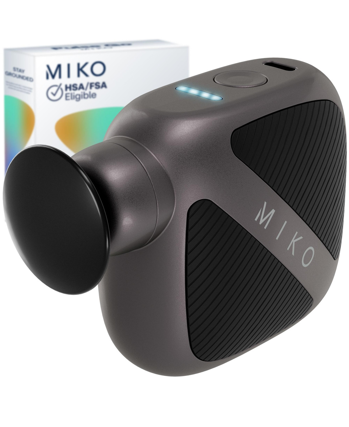 Miko Pulse Go Portable Massage Gun with Adjustable Intensity and Interchangeable Heads for Targeted Muscle Relief | Macy's