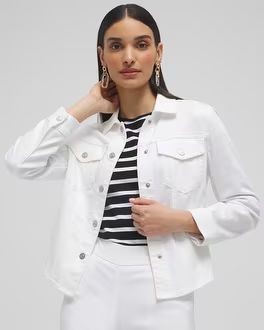 No Stain Cropped Shirttail Denim Jacket | Chico's