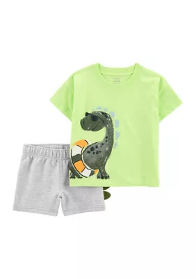 Carter's Baby Boys Dinosaur Graphic T-Shirt and Shorts Set | Belk