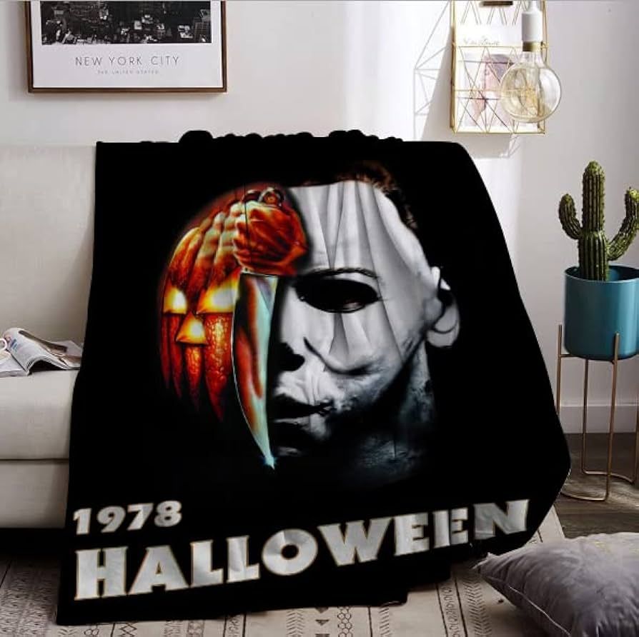 Manta de película de terror de Halloween Michael Myers, manta de franela de microforro polar par... | Amazon (US)
