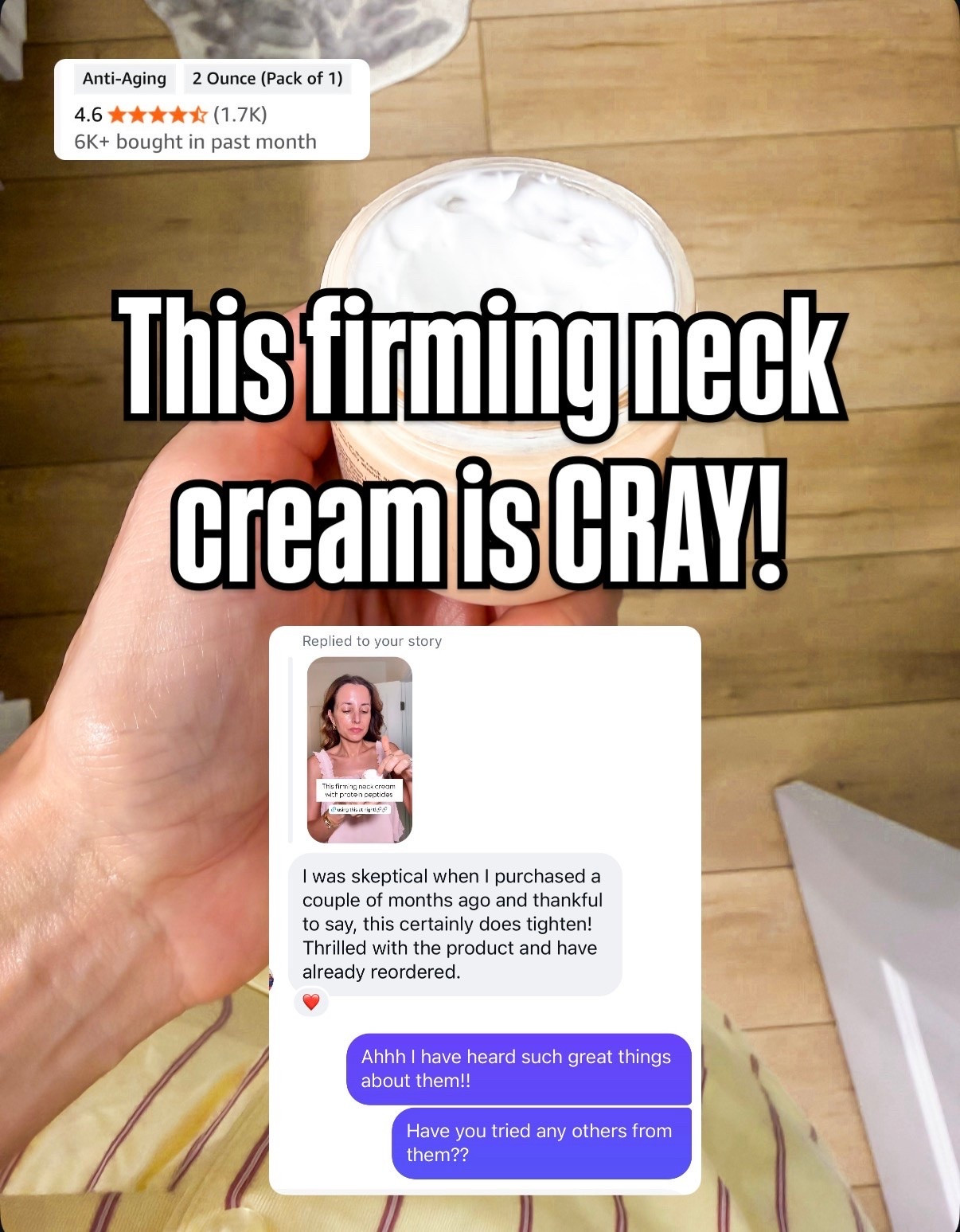 I love this firming neck cream with peptides! I’ve been using it morning and at night to tighten skin and help with skin texture. Protein peptides boost collagen production to maintain skin firmness and elasticity.

#LTKselfcare #LTKmorningroutine #LTKBeauty