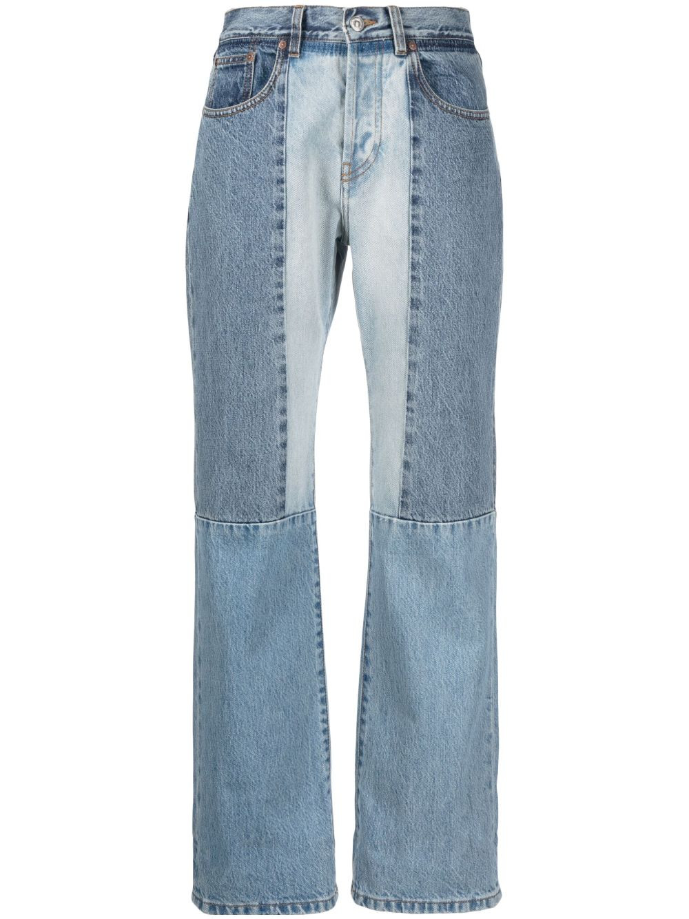 Victoria Beckham straight-leg patchwork jeans - Blue | Farfetch Global