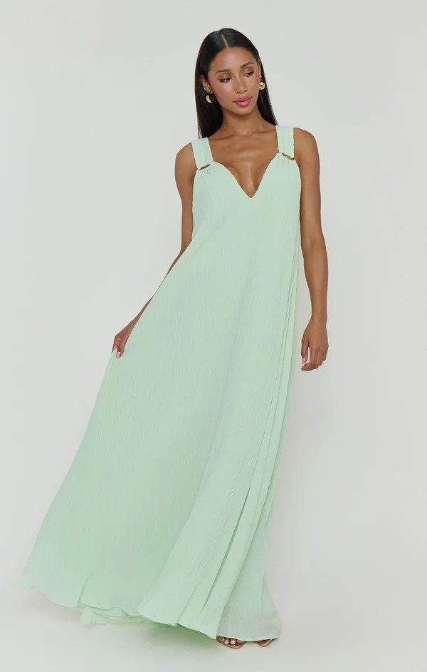 Heidi Maxi Dress ~ Pistachio Pleated Chiffon | Show Me Your Mumu