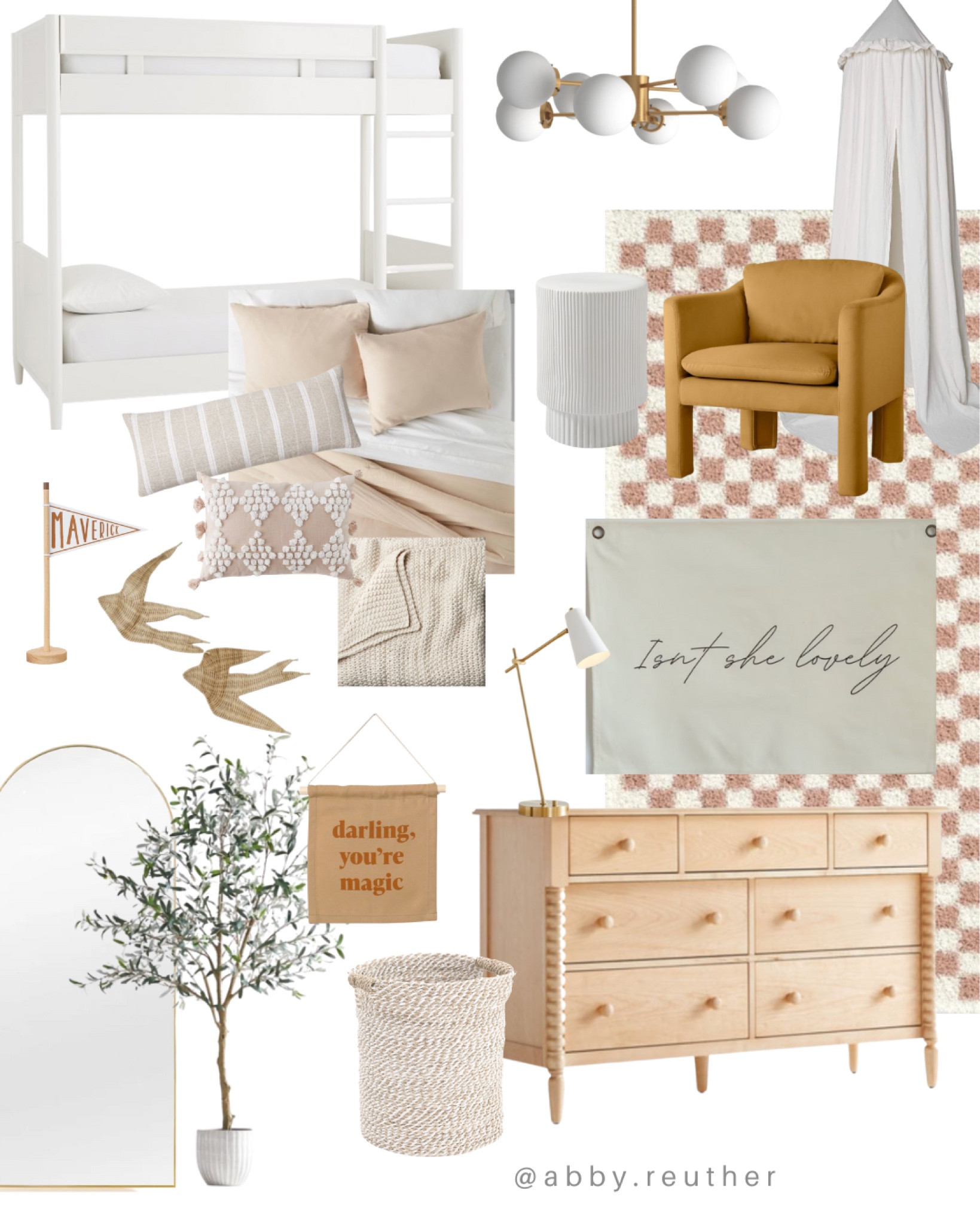 Girls room design, girls room decor, girls furniture, girls wall decor, bunk bed, dresser, home decor, faux tree, mirror, accent chair, canopy, girl bedding 

#LTKkids #LTKhome #LTKbaby